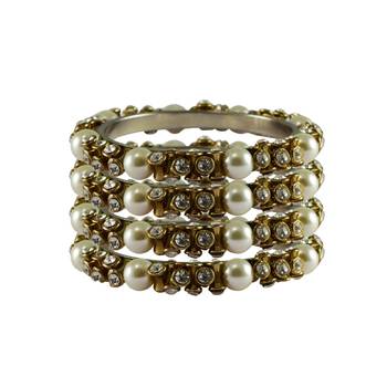 White Stone Brass Bangle 1
