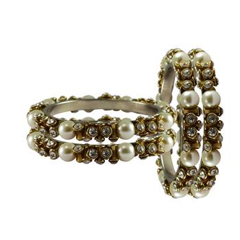 White Stone Brass Bangle 2