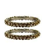 White Stone Brass Bangle