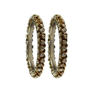 White Stone Brass Bangle 2