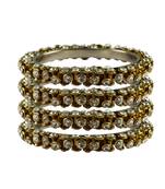 White Stone Brass Bangle