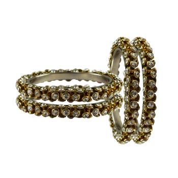 White Stone Brass Bangle 2