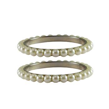 White Moti Brass Bangle 1