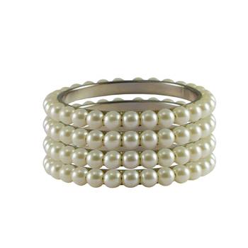White Moti Brass Bangle 1