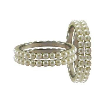 White Moti Brass Bangle 2