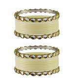 White Stone Acrylic-Brass Bangle