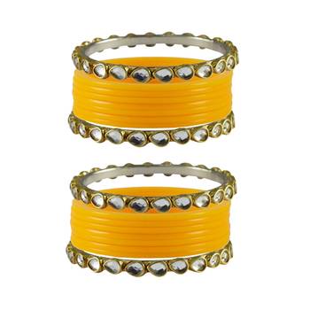 Yellow Stone Acrylic-Brass Bangle 1
