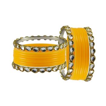 Yellow Stone Acrylic-Brass Bangle 2