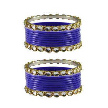 Blue Stone Acrylic-Brass Bangle 1