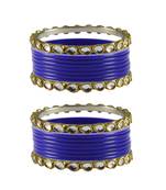 Blue Stone Acrylic-Brass Bangle