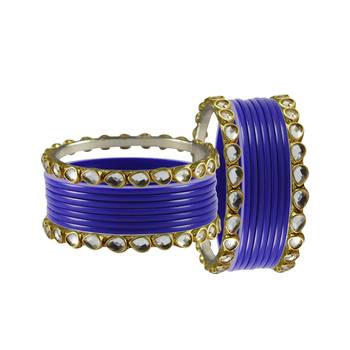 Blue Stone Acrylic-Brass Bangle 2
