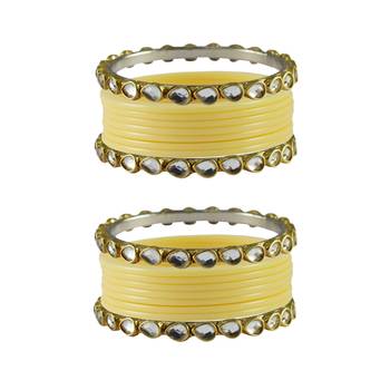 Cream Stone Acrylic-Brass Bangle 1