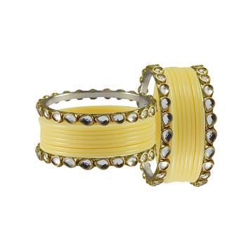 Cream Stone Acrylic-Brass Bangle 2