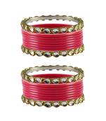 Light Rani Stone Acrylic-Brass Bangle