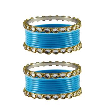 Firozi Stone Acrylic-Brass Bangle 1
