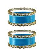 Firozi Stone Acrylic-Brass Bangle