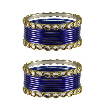 Dark Blue  Stone Metal Bangle 1