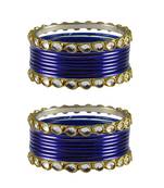 Dark Blue  Stone Metal Bangle