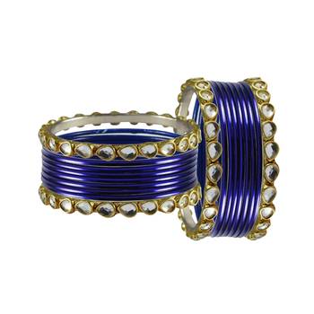 Dark Blue  Stone Metal Bangle 2