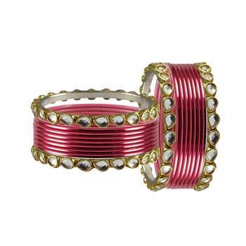 Peach Stone Metal Bangle 2