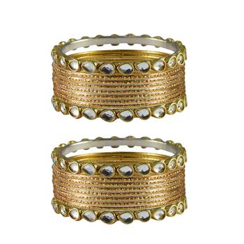 Golden Stone Metal Bangle 1