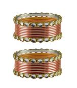 Peach Stone Metal Bangle