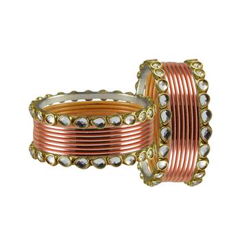 Peach Stone Metal Bangle 2