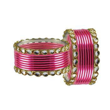 Pink Stone Metal Bangle 2