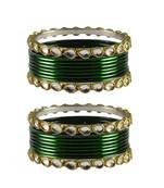 Green Stone Metal Bangle