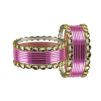 Light Pink Stone Metal Bangle 2