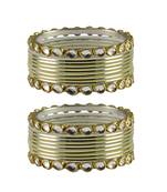 Cream Stone Metal Bangle