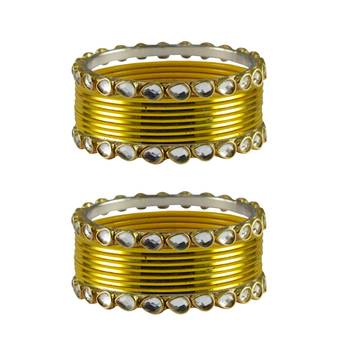 Yellow Stone Metal Bangle 1