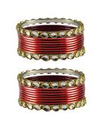 Maroon Stone Metal Bangle