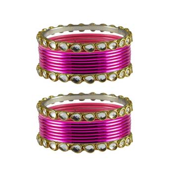 Rani Stone Metal Bangle 1