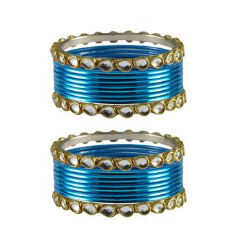Voilet Stone Metal Bangle 1