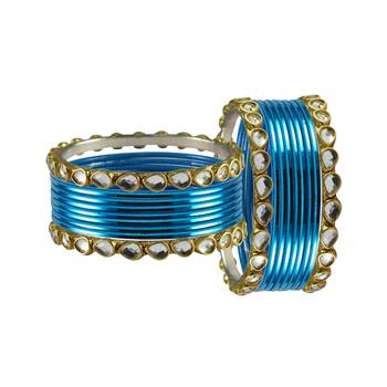 Voilet Stone Metal Bangle 2