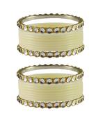 White Stone Acrylic-Brass Bangle