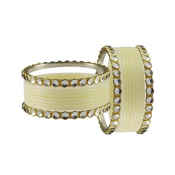 White Stone Acrylic-Brass Bangle 2