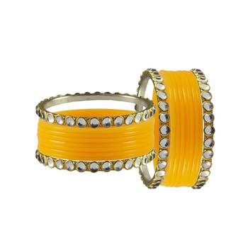 Yellow Stone Acrylic-Brass Bangle 2