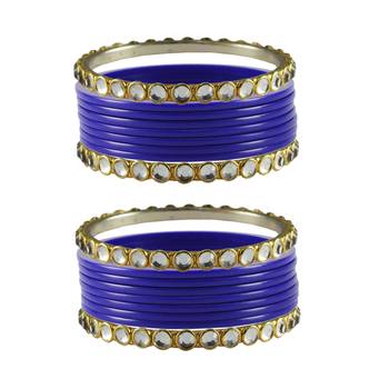 Blue Stone Acrylic-Brass Bangle 1