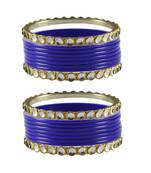 Blue Stone Acrylic-Brass Bangle