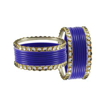 Blue Stone Acrylic-Brass Bangle 2