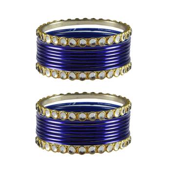 Blue Stone Metal Bangle 1