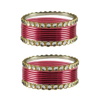 Gajari Stone Metal Bangle 1