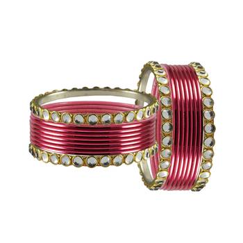 Gajari Stone Metal Bangle 2