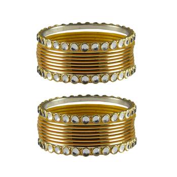 Golden Stone Metal Bangle 1
