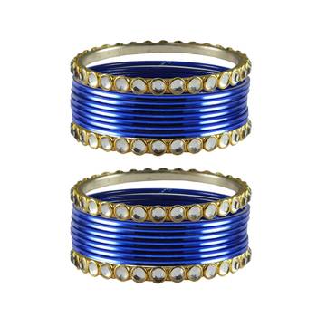 Blue Stone Metal Bangle 1