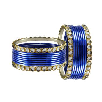 Blue Stone Metal Bangle 2