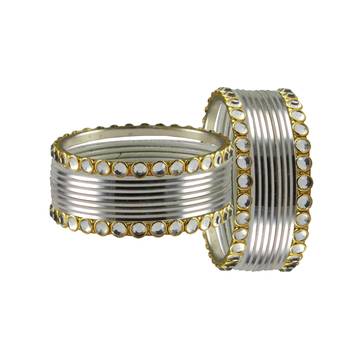 White Stone Metal Bangle 2