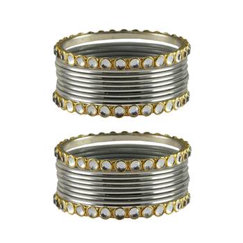 Silver Stone Metal Bangle 1
